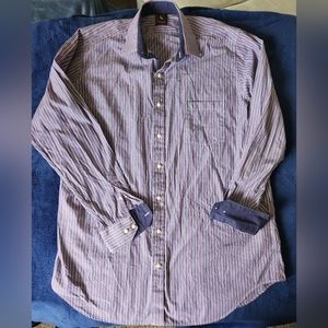 Tailorbyrd Blue & Pink Classic Men's 3XLT Long Sleeve Button-up Shirt